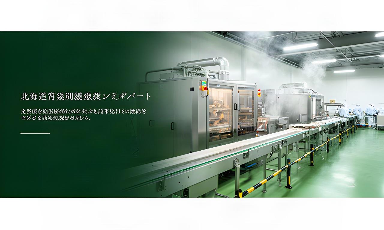 千歳近郊の食品加工工場で稼働する冷凍設備と製造ライン